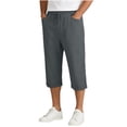 thumbnail image 4 of Axiiglly Capri Pants for Men, Drawstring Mid Waist Loose Fit Pants, Beach Vacation Stretchy Capris with Pockets, S-2XL, 4 of 7