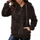 thumbnail image 1 of Sudadera con capucha de lana para mujer, bolsillos sólidos, manga larga, cálida y difusa, sudadera, Abanopi Camello/Medio, 1 of 7