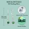 thumbnail image 5 of Blaniy Infinity Dangle Drop Earrings for Women 925 Sterling Silver Leverback Emerald Earrings May Birthstone Jewelry Gifts for Mom Wife Her, 5 of 6