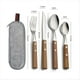 thumbnail image 5 of Juego de Cubiertos Completo Cuchillo, Tenedor, Palillos y Cuchara Juego de Viaje de Acero Inoxidable Tenedor con de Madera A, 5 of 5