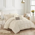 thumbnail image 2 of 10 Piece Voni Pinch Pleated, ruffled and pleated complete Bed In a Bag Comforter Set Sheets set and Decorative pillows, 2 of 6