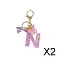 thumbnail image 1 of 2 Llaveros De Resina Con Adornos Para Niñas Y Mujeres, Regalos Con Alfabeto Inglés, Llavero N 2 piezas, 1 of 9