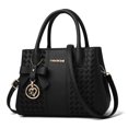 thumbnail image 1 of ZHAOCHENG Bolsos y carteras de moda para mujer, de piel con asa superior (negro), 1 of 3