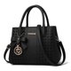 thumbnail image 1 of Monederos y carteras de moda femenina, asa superior de piel para mujer (negro) negro, 1 of 3