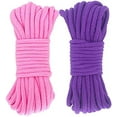 thumbnail image 1 of Soft Rope Cord, 2pack Soft Cotton Rope Thick Cotton Cord Craft Rope Thick Cotton Twisted Cord Each Rope10 M/33 Feet 8 MM (Pink+ Purple)by Torubia, 1 of 6