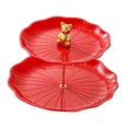 thumbnail image 4 of Soporte para cupcakes y postres, soporte para pasteles, centro de mesa, elegante soporte para cupcakes de 2 niveles Oso rojo con oro, 4 of 8