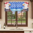 thumbnail image 6 of American Flag Curtain Valances for Windows, Kitchen Valance Window Treatments Panel 2 Pack, Country Eagle Independence Day Blue Red Rod Pocket Short Curtains for Bathroom Bedroom 42 x 12 Inch, 6 of 8