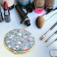 thumbnail image 3 of 2.75'' Portable Makeup Mirror, Floral Satin Pocket Retro Vintage Compact Folding Mirrors Small Mini for Women Girls Beauty Accessories Round, 3 of 8