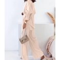 thumbnail image 5 of Women'S Solid Color Collared Blouse and High Waist Pants Two Piece Set Fashion L, 5 of 9