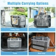 thumbnail image 3 of Extra Large Cat Carrier for 2 Cats with Wheels, 24" X 15" X 17" Dual-Compartment Cat Car Travel Carrier, Breathable Rolling Dog Carriers for Small Dogs with Zipper Locks, Light Gray, 3 of 10