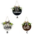 thumbnail image 4 of Maoww Wooden Welcome Sign with Bowknot Ribbon Front Door Porch Gate Hanging Round Plaque Board brown, 4 of 8