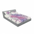 thumbnail image 3 of Ambesonne Tribal Fitted Sheet & Pillow Sham Set, Motif Brushstroke, Twin, Pale Pink Fuchsia Lilac, 3 of 3