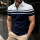 thumbnail image 1 of Camisetas Elvqul de Hombre Azul Oscuro Manga Corta Casual Estampa Solapa Botones, 1 of 9