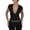 Black, variant on Women's Deep V-Neck Crop Top Cap Sleeve Slim Fit Twist Front Casual Party Y2k Blouse