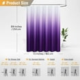 thumbnail image 5 of Extra Long Fabric Shower Curtains, 72'' x 84'' Inch Long Ombre Linen Textured Weighted Shower Curtain Set with Metal Hooks, Tall Hotel Spa Neutral Cloth Shower Curtains for Bathroom Decor, Purple, 5 of 5