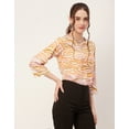 thumbnail image 3 of Moomaya Printed V-Neck Tops For Women, Quarter Sleeve Regular Fit Casual Tunic Top, 3 of 9
