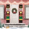 thumbnail image 4 of Cateissary 1 par de pancartas navideñas para puerta, tela de poliéster, pareado, decoración navideña, bandera de porche Kits de decoración para fiestas No.07, 4 of 6