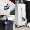 thumbnail image 6 of Galactic Planet 2pcs PU Leather Round Bag Tags with Privacy Cover and Name ID Tag - Suitcase Tags for Travel Luggage, Handbags, Backpacks, School Bags, 6 of 6
