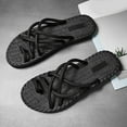 thumbnail image 5 of Mens Slippers,Men Flip Flop Slippers Flat Sole Comfort Sandals for Beach Summer Casual Wear,Slippers for Men,Black,9, 5 of 6