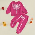 thumbnail image 2 of TOWED22 Toddler Little Girls Ruffle Flare Tunic Dress Top Red Leggings Pants Fall Outfit Winter Spring Clothes Set,Pink,4-5 Y, 2 of 7