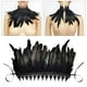 thumbnail image 4 of Faux Fashion Black Feather Shoulder Wrap Cape Shrug Shawl Tie Sleeves Gargantilla para el juego Evening Stage Show Showgirl Damas y niñas bufanda Sunnimix Traje Gótico, 4 of 8