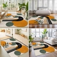 thumbnail image 4 of Area Rugs 4'x6'. Boho Middle Century Carpet Runner Indoor Outdoor Rugs Home Decor Aesthetic, Abstract Orange Geometric Leaves Non Slip Mats Washable Accent Rug for Living Room Bedroom, 4 of 8