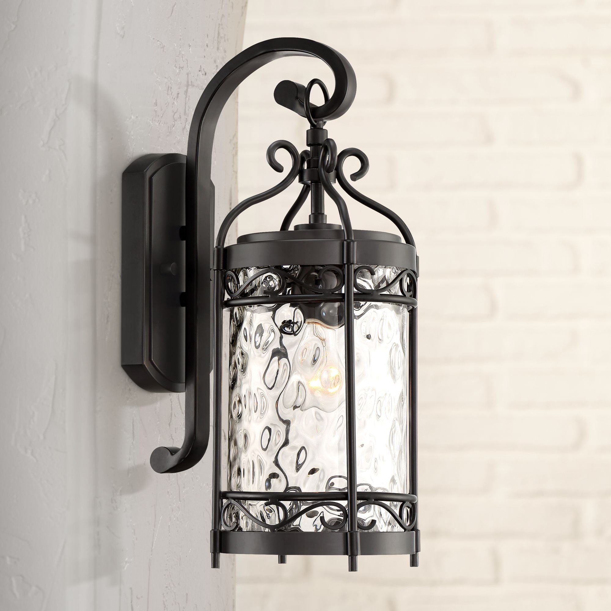 John Timberland European Outdoor Wall Light Fixture Matte Black 19