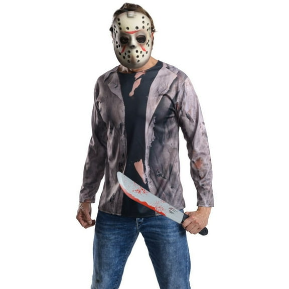 Friday the 13th Jason Costume Top and Accessories for Adults by Rubies, Men's One Size