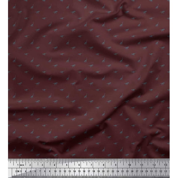 Soimoi Rayon Fabric Dinosaur Shirting Print Sewing Fabric Yard 56 Inch Wide