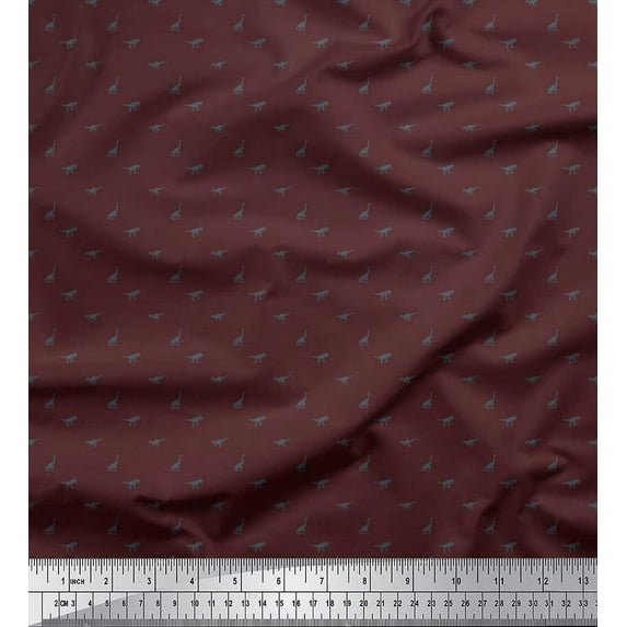 Soimoi Polyester Crepe Fabric Dinosaur Shirting Fabric Prints by Yard 52 Inch Wide