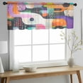 thumbnail image 2 of Colorful Geometric Valance Curtains for Kitchen/Living Room/Bathroom/Bedroom Window, Rod Pocket Small Topper Half Short Window Curtains Voile Sheer Scarf, Contemporary Abstract Artwork 60"x18", 2 of 8
