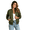 Green, variant on Women Quilted Baseball Bomber Jacket, Zip Up Crew Neck Long Sleeve Outerwear, Casual Fall Lightweight Jacket
