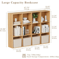 thumbnail image 6 of Anhdah 12 Cube Storage Organizer, Cube Bookcase Closed Back Panel Bedroom, Living Room, Home Office, Closet Bookshelves Natural Oak, 6 of 6