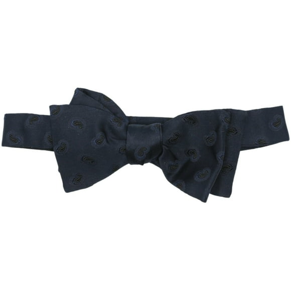 Altea Milano Men's Navy Silk Micro Paisley Hook Bow Tie - One Size