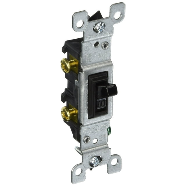 Interruptor Leviton 1451-2E, 15 amperios, 120 V, unipolar, negro