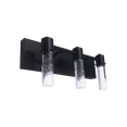 thumbnail image 2 of Soffi Modern 3-Light Black LED Bathroom Vanity Light with Bubble Glass, 2 of 6