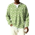 thumbnail image 5 of Fgvctg Romantic Valentine's Day Sweater for Men Ribbed Knit Button Down Henley Collar Sweater Love Heart Print Casual Pullover Slim Fit Long Sleeve Sweaters Lightweight Spring Blouse Light Green XL, 5 of 5