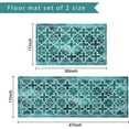 thumbnail image 2 of Teal Green Kitchen Mats for Floor, Turquoise Geometric Boho Kitchen Rugs Set of 2 Carpet Area Rug, Retro Vintage Farmhouse Boho Kitchen Decor and Accessories Stuff, 17x30 and 17x47 Inch, 2 of 6