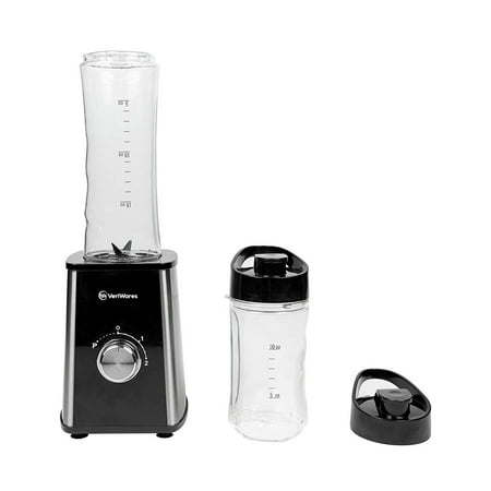 Personal Blender for Shakes – Portable 2-Speed Motor and 3 Blades Good for Travel – Practical and Compact Design Smoothie Maker – 2 Leak-Proof BPA-Free Bottles with Oz Marks