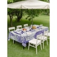 thumbnail image 5 of 52x70 Inch Outdoor Tablecloth with Umbrella Hole Zipper Rectangle Purple Beach Coastal Rectangular Tablecloths Outside Waterproof Summer Starfish Shell Coral Patio Table Cloth Cover for Picnic Party, 5 of 8