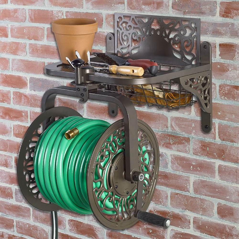 Liberty Garden Decorative Cast Aluminum Navigator Rotating Garden Hose Reel