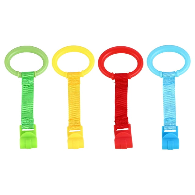BRIGHTFUFU 4 anillos de tracción portátiles para bebés, anillos de soporte para bebés, anillos para cuna de bebé