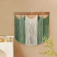 thumbnail image 3 of Jiibva Macrame Wall Hanging Boho Handmade Woven Tapestry Tassel Craft Ornament Wall Art Natural Cotton Rope Bohemian Chic Wall Decor, 3 of 7