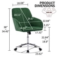 thumbnail image 4 of Newest Silver Base Swivel Chair, Velvet Ergonomic Office Chair with Memory Foam Cushion, Green, Adjustable, 4 of 9