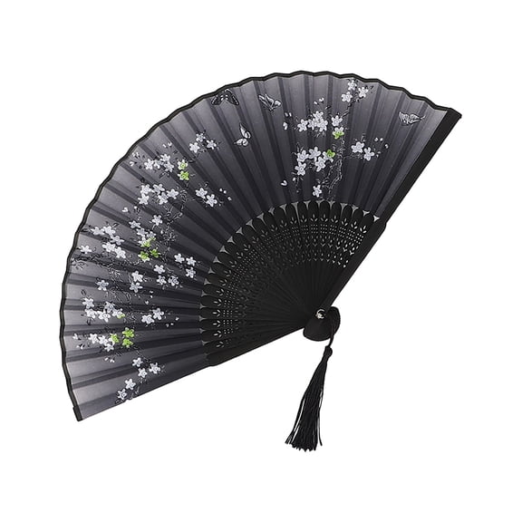 Folding Hand Fans, Decorative Folding Fans, Black and White Decor, Hand Held Fans Foldable, Cooling Breeze, Dance Performance, 1 Pc
