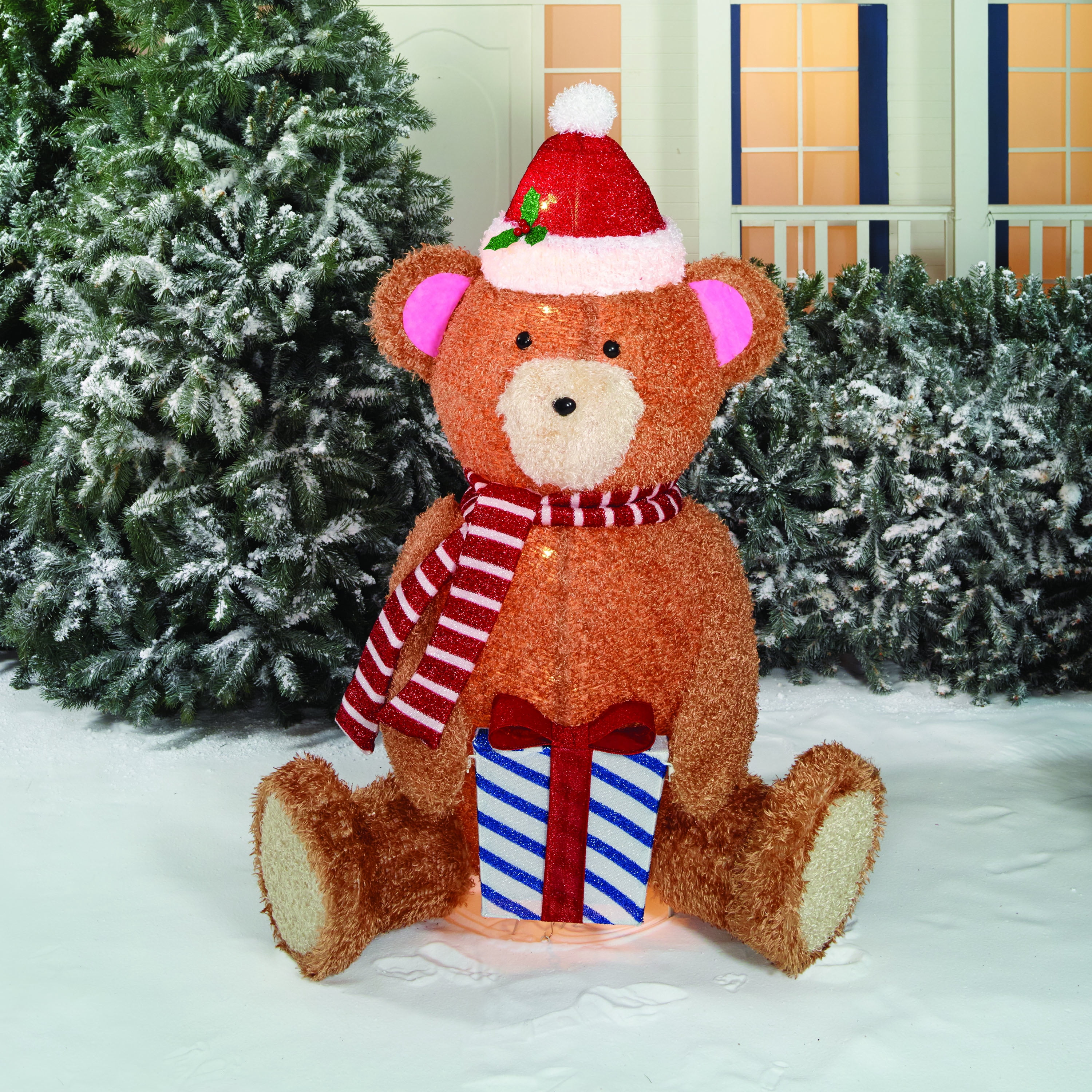 Holiday Time 54" Prelit PopUp Fluffy Bear Sculpture