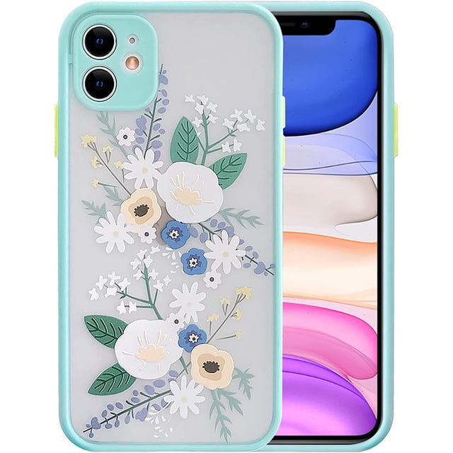 Funda iPhone11pro max compatible con Flower Clear Frosted PC Back Soft TPU Levamdar FRWJ-SY225-7