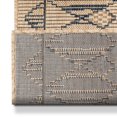 thumbnail image 4 of Custom Size Indoor/Outdoor Runner-Choose Your Length-Sturl Beige & Blue Flat-Weave Nordic Diamond Pattern 31 Inch Wide x 50 Feet Long Runner (31" x 50' Runner) Rug, 4 of 5