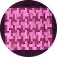thumbnail image 1 of Ahgly Company Indoor Round Abstract Pink Modern Area Rugs, 7' Round, 1 of 4