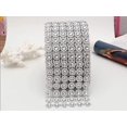 thumbnail image 4 of HUGFEGWE Crafts Faux Diamond Bling Wrap 4" x 10 Yards 6 Rows Flower Pattern Faux Rhinestone Crystal Mesh Ribbon Roll for Wedding, Party, Centerpiece, Cake(Silver) UA824-25156, 4 of 8